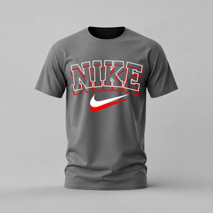 nike tshirt; nike logo shirt; nike graphic tee; bold nike tshirt; swoosh logo shirt; unisex nike tee; men cotton tshirt; half sleeve printed tshirt; streetwear; casual wear; nike merch; logo graphic shirt
