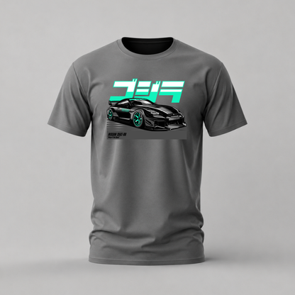 nissan 35gt-rr tshirt; black teal gtr shirt; king of the beast graphic tee; nissan gtr tshirt; unisex car tee; men cotton tshirt; half sleeve printed tshirt; car merch; casual wear