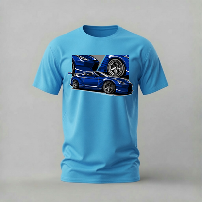 nissan gt-r tshirt; blue r35 shirt; gtr graphic tee; nissan supercar tshirt; unisex car tee; men cotton tshirt; half sleeve printed tshirt; car merch; casual wear