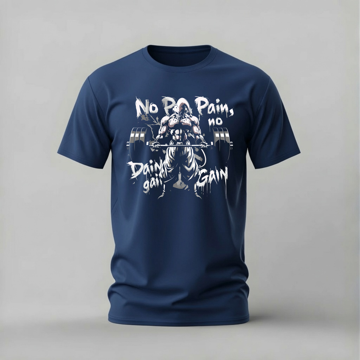 no pain no gain tshirt; goku gym shirt; dragon ball motivational tee; super saiyan workout tshirt; unisex gym tee; men cotton tshirt; half sleeve printed tshirt; fitness merch; casual wear