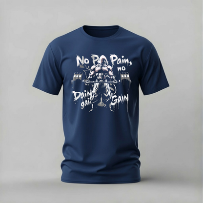 no pain no gain tshirt; goku gym shirt; dragon ball motivational tee; super saiyan workout tshirt; unisex gym tee; men cotton tshirt; half sleeve printed tshirt; fitness merch; casual wear