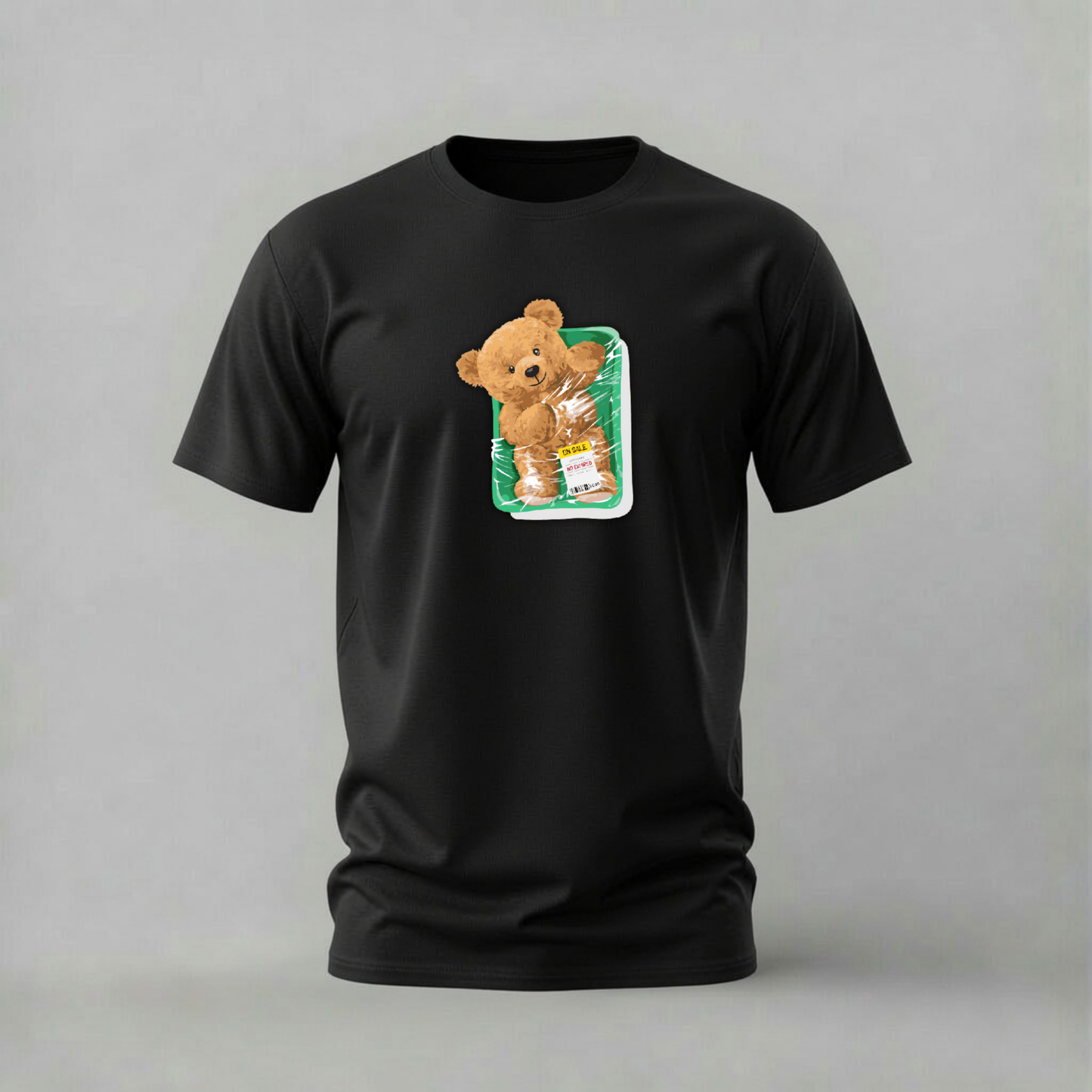on sale teddy tshirt; packaged teddy shirt; teddy bear graphic tee; on sale teddy tshirt; funny teddy shirt; unisex teddy tee; men cotton tshirt; half sleeve printed tshirt; streetwear; casual wear; teddy merch; concept graphic shirt
