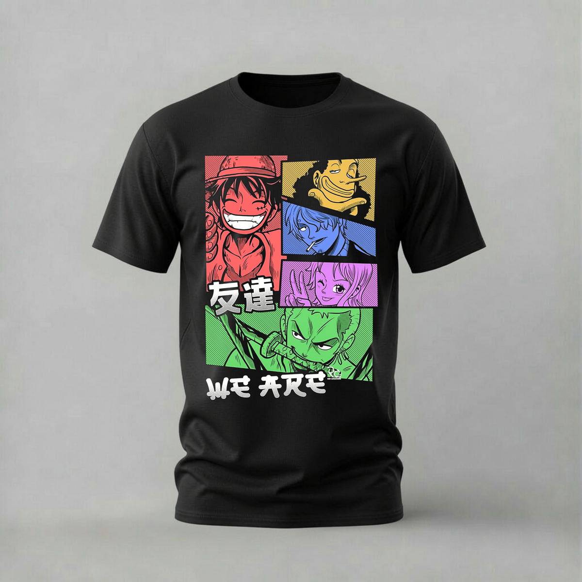 one piece tshirt; straw hat crew shirt; luffy zoro graphic tee; we are one piece tshirt; unisex anime tee; men cotton tshirt; half sleeve printed tshirt; anime merch; casual wear