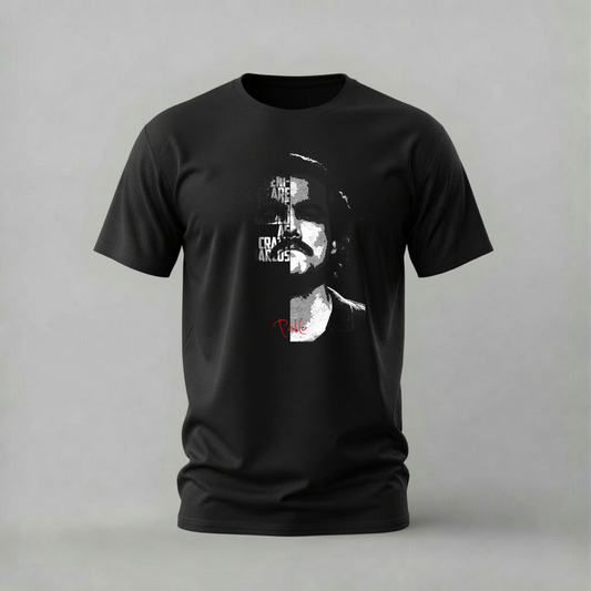 pablo escobar tshirt; geniuses are crazy shirt; narcos graphic tee; pablo portrait tshirt; unisex streetwear tee; men cotton tshirt; half sleeve printed tshirt; statement merch; casual wear