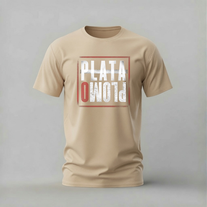 plata o plomo tshirt; narcos phrase shirt; stamp style graphic tee; bold statement tshirt; unisex streetwear tee; men cotton tshirt; half sleeve printed tshirt; statement merch; casual wear