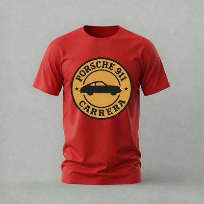 porsche 911 carrera tshirt; porsche carrera logo shirt; 911 logo graphic tee; porsche crest tshirt; german sports car logo; luxury car graphic; unisex porsche tshirt; men cotton tshirt; half sleeve printed tshirt; streetwear; casual wear; porsche merch; carrera fan shirt
