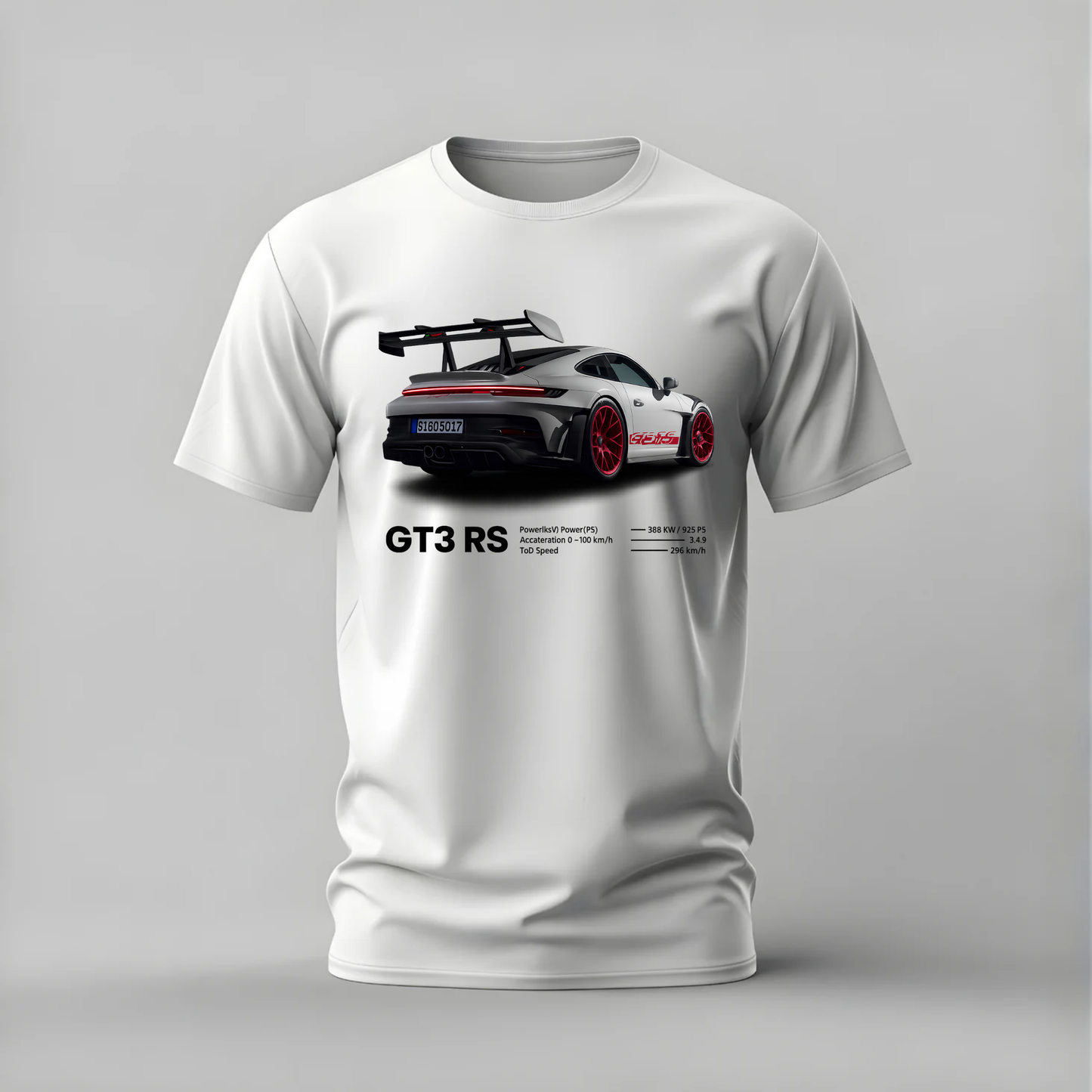 porsche 911 gt3 rs tshirt; porsche rear view shirt; gt3 rs graphic tee; sports car tshirt; porsche fan shirt; unisex car tee; men cotton tshirt; half sleeve printed tshirt; streetwear; casual wear; porsche merch; car graphic shirt
