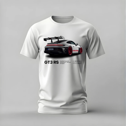 porsche 911 gt3 rs tshirt; porsche rear view shirt; gt3 rs graphic tee; sports car tshirt; porsche fan shirt; unisex car tee; men cotton tshirt; half sleeve printed tshirt; streetwear; casual wear; porsche merch; car graphic shirt
