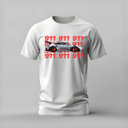 porsche 911 tshirt; gt3 rs graphic shirt; porsche 911 gt3 rs tee; 911 repeating tshirt; german sports car graphic; porsche racing shirt; unisex porsche tshirt; men cotton tshirt; half sleeve printed tshirt; streetwear; casual wear; porsche merch; 911 fan shirt
