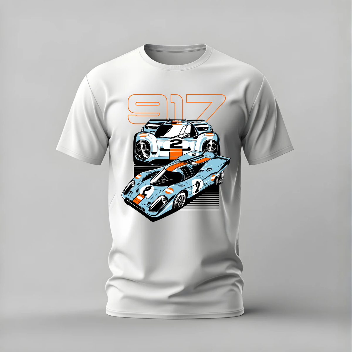 porsche 917 tshirt; gulf racing shirt; classic porsche graphic tee; endurance racing tshirt; unisex car tee; men cotton tshirt; half sleeve printed tshirt; car merch; casual wear