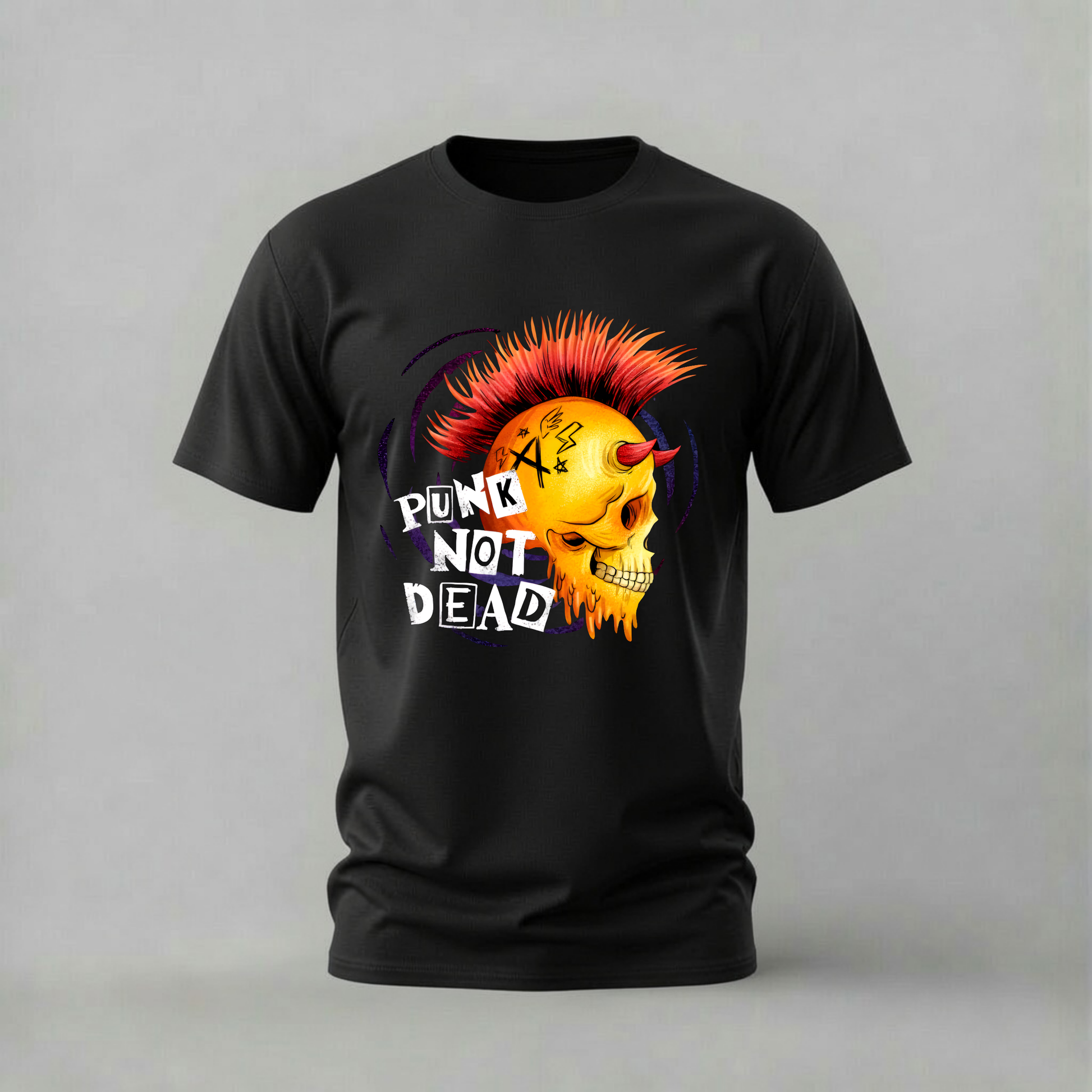 punk not dead tshirt; mohawk skull shirt; punk skull graphic tee; punk not dead tshirt; alternative skull shirt; unisex punk tee; men cotton tshirt; half sleeve printed tshirt; streetwear; casual wear; punk merch; skull graphic shirt
