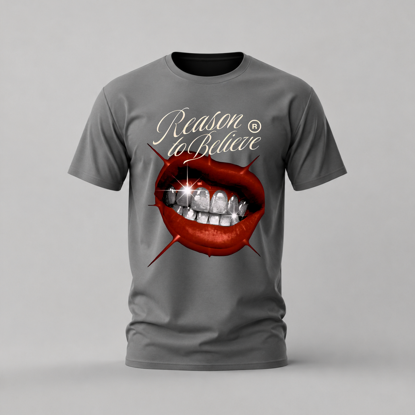 reason to believe tshirt; grillz lips shirt; diamond teeth graphic tee; bling lips tshirt; streetwear mouth shirt; unisex grillz tee; men cotton tshirt; half sleeve printed tshirt; streetwear; casual wear; grillz merch; lips graphic shirt
