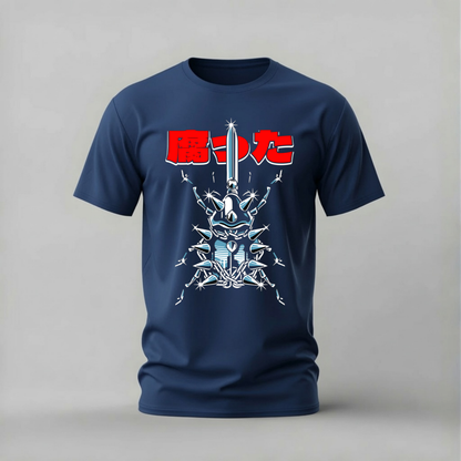 rotten creature tshirt; japanese rotten shirt; 腐った mechanical graphic tee; abstract creature tshirt; unisex graphic tee; men cotton tshirt; half sleeve printed tshirt; street merch; casual wear