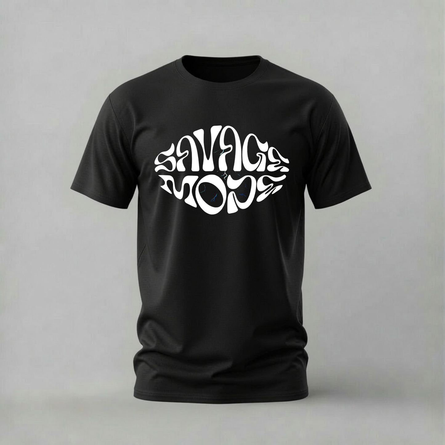 savage mode tshirt; savage mode graphic tee; bold text tshirt; streetwear savage shirt; cracked text graphic; unisex bold tee; men cotton tshirt; half sleeve printed tshirt; streetwear; casual wear; attitude merch; savage shirt
