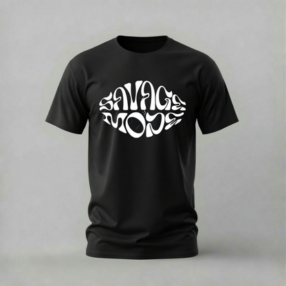 savage mode tshirt; savage mode graphic tee; bold text tshirt; streetwear savage shirt; cracked text graphic; unisex bold tee; men cotton tshirt; half sleeve printed tshirt; streetwear; casual wear; attitude merch; savage shirt
