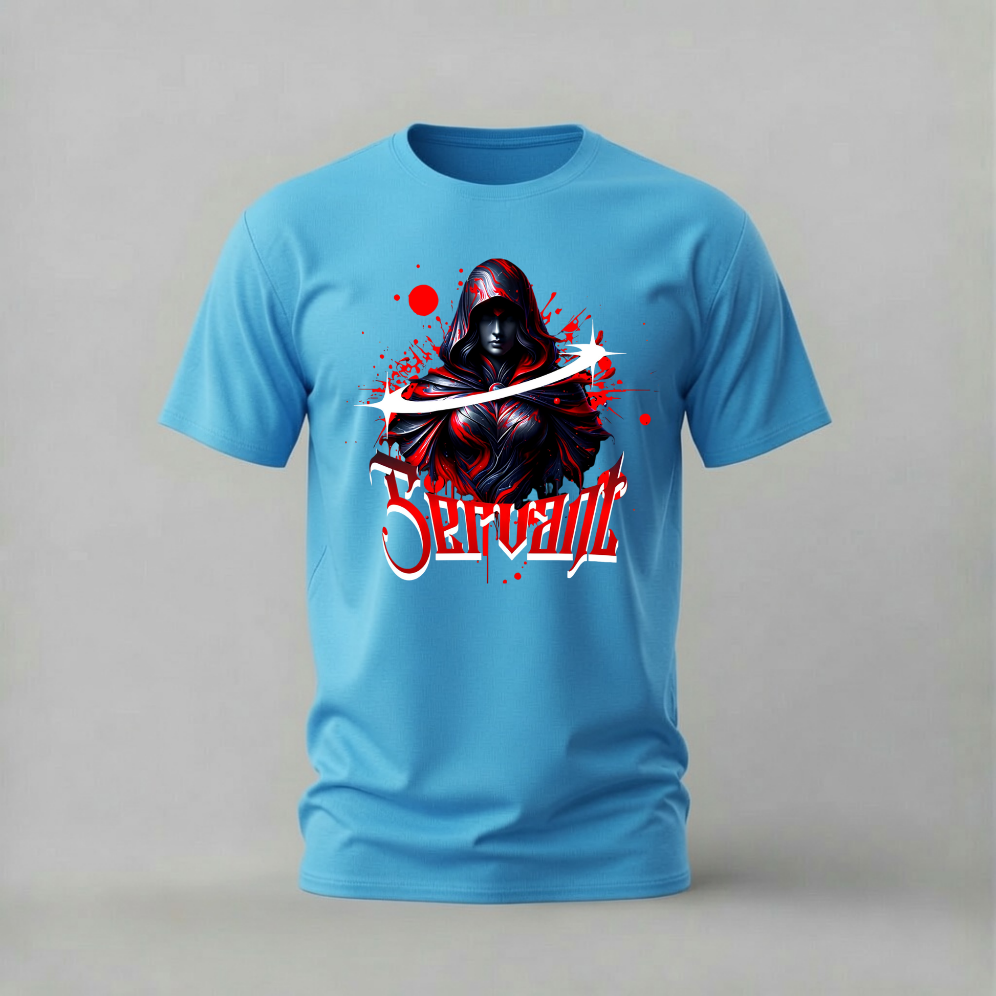 servant tshirt; hooded figure shirt; dark servant graphic tee; mysterious cloak tshirt; gothic figure shirt; unisex dark tee; men cotton tshirt; half sleeve printed tshirt; streetwear; casual wear; servant merch; dark graphic shirt

