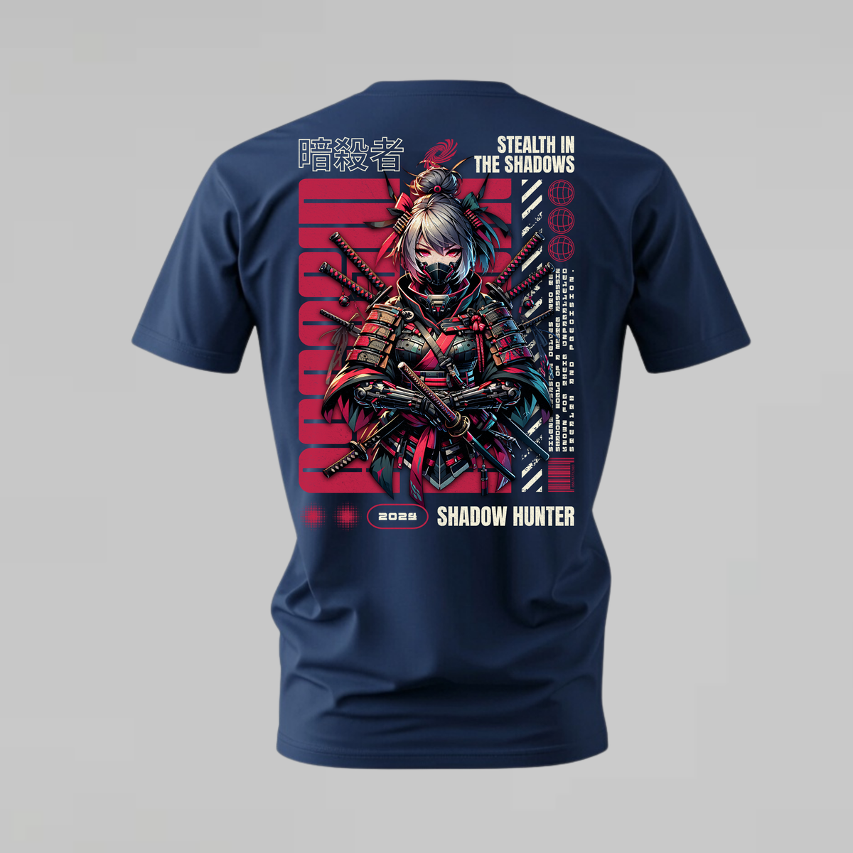 shadow hunter tshirt; female ninja shirt; assassin graphic tee; anime ninja tshirt; unisex anime tee; men cotton tshirt; half sleeve printed tshirt; anime merch; casual wear
