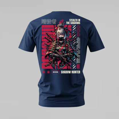 shadow hunter tshirt; female ninja shirt; assassin graphic tee; anime ninja tshirt; unisex anime tee; men cotton tshirt; half sleeve printed tshirt; anime merch; casual wear