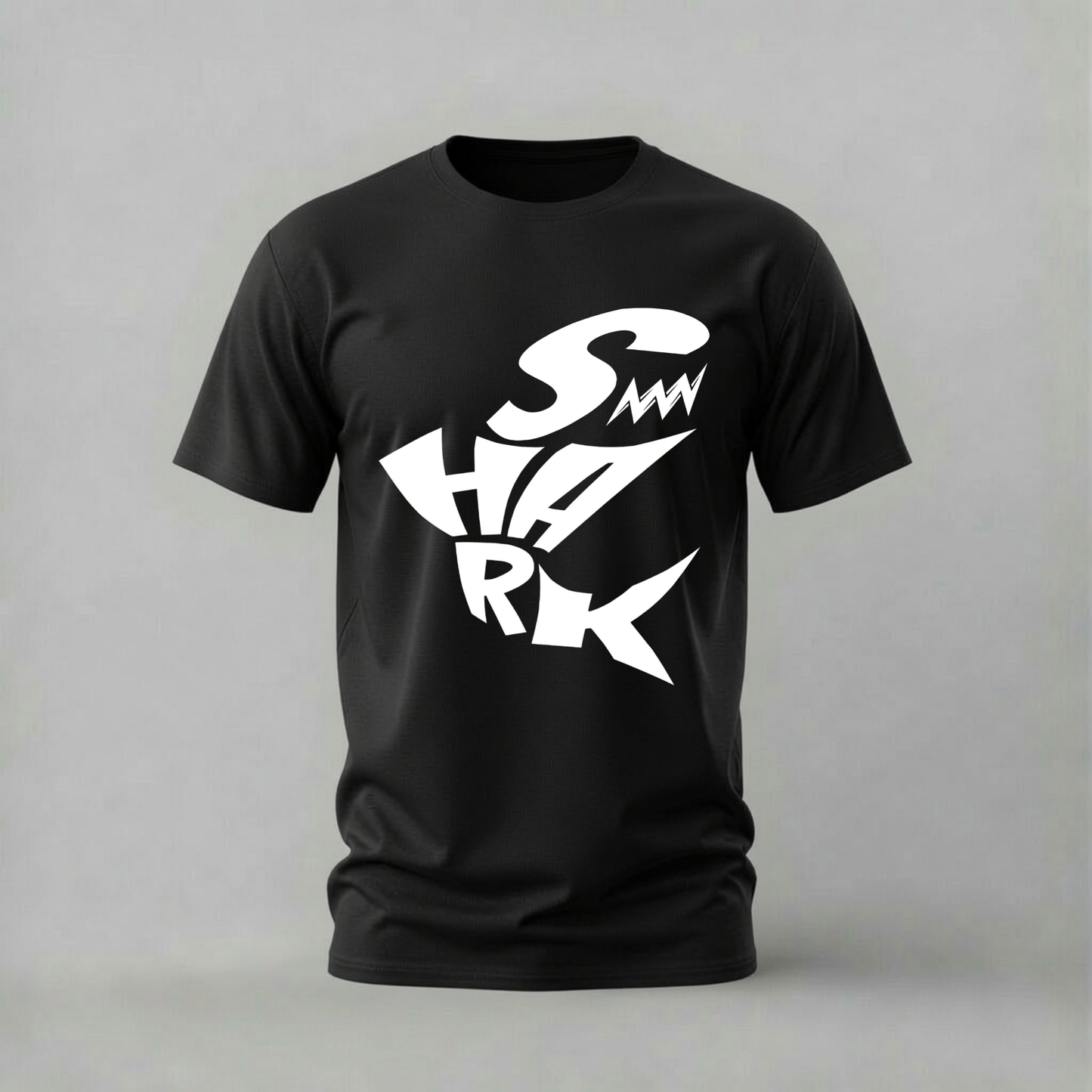 shark tshirt; bold shark shirt; shark typography tee; street shark graphic; unisex shark tshirt; men cotton tshirt; half sleeve printed tshirt; streetwear; casual wear; shark merch; typography graphic shirt
