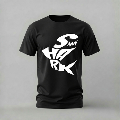 shark tshirt; bold shark shirt; shark typography tee; street shark graphic; unisex shark tshirt; men cotton tshirt; half sleeve printed tshirt; streetwear; casual wear; shark merch; typography graphic shirt
