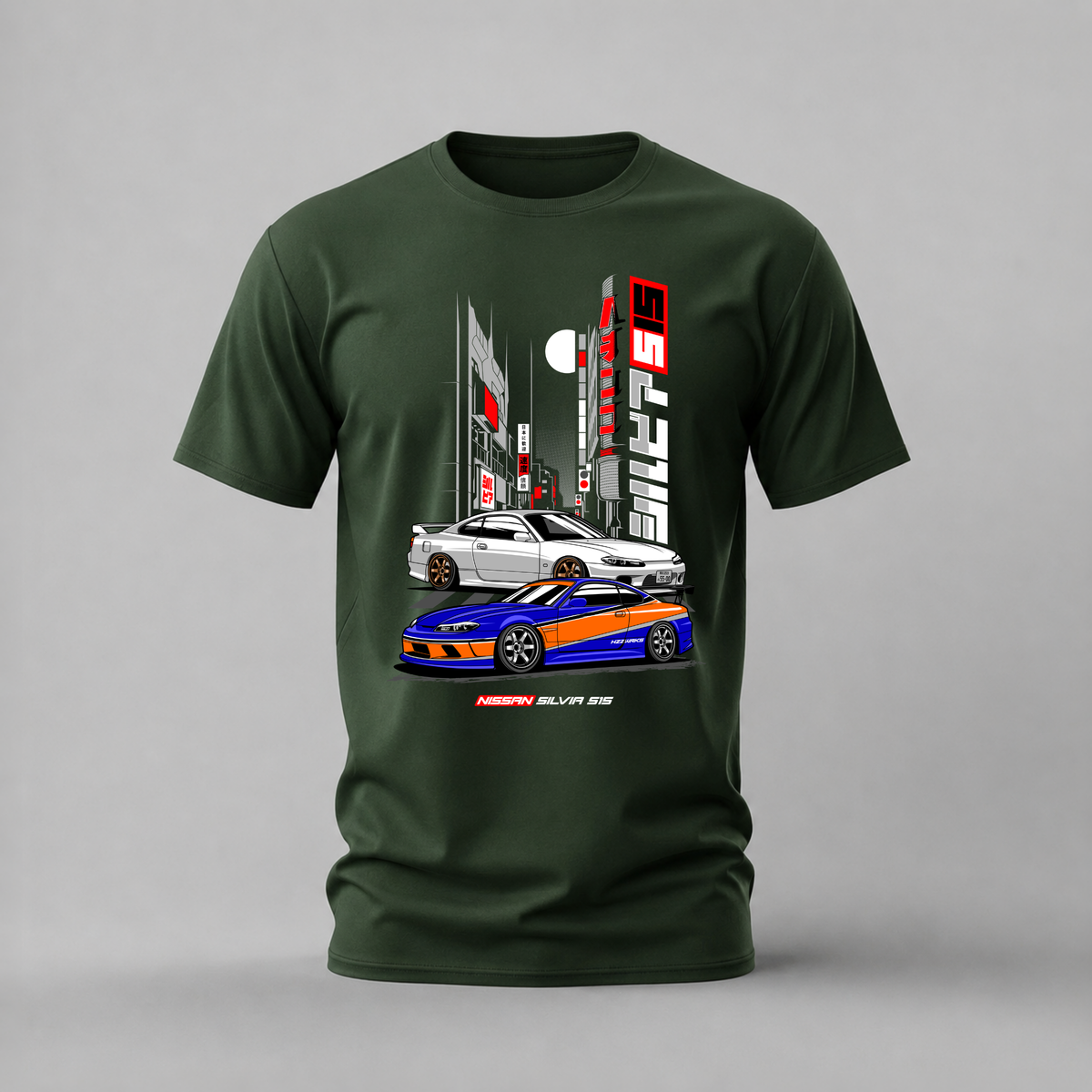 silvia s15 tshirt; nissan s15 shirt; s15 duo graphic tee; drift silvia tshirt; unisex car tee; men cotton tshirt; half sleeve printed tshirt; car merch; casual wear