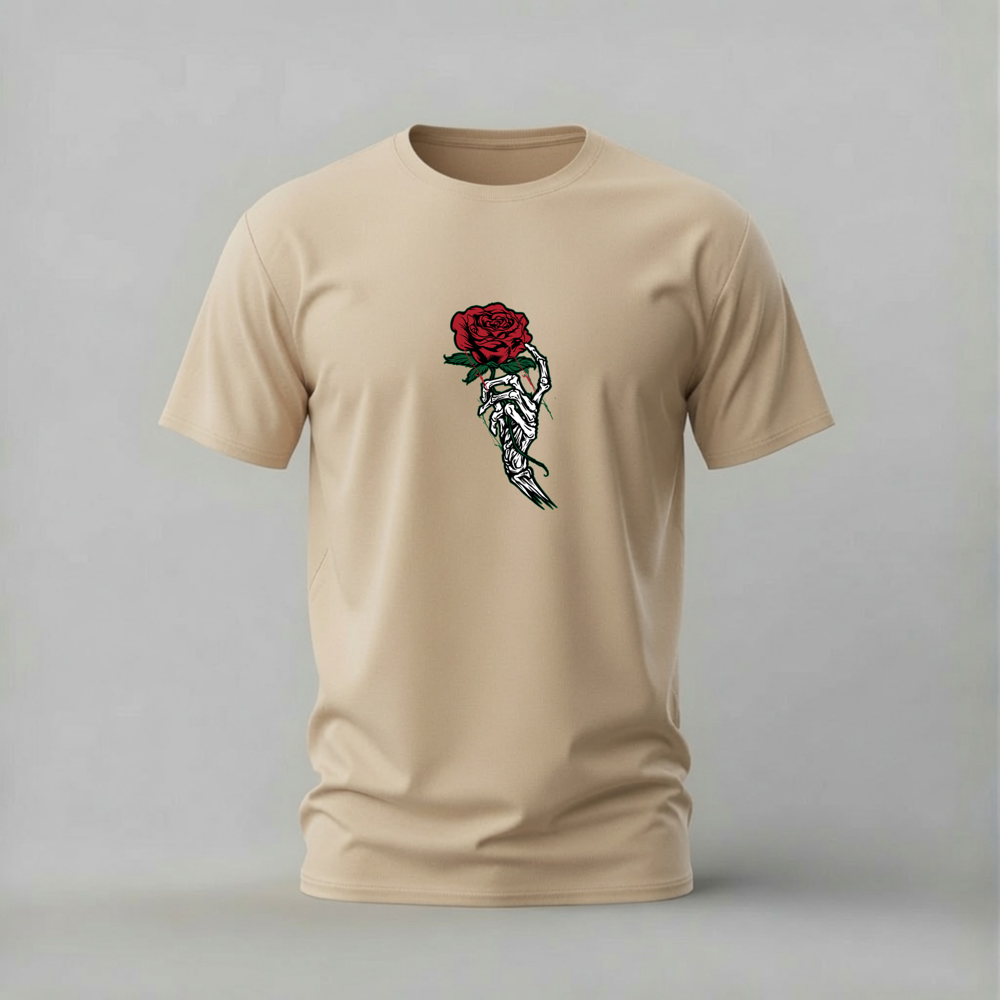 skeleton hand rose tshirt; bone hand rose shirt; gothic rose graphic tee; skeleton rose tshirt; dark romance shirt; unisex skeleton tee; men cotton tshirt; half sleeve printed tshirt; streetwear; casual wear; gothic merch; rose graphic shirt

