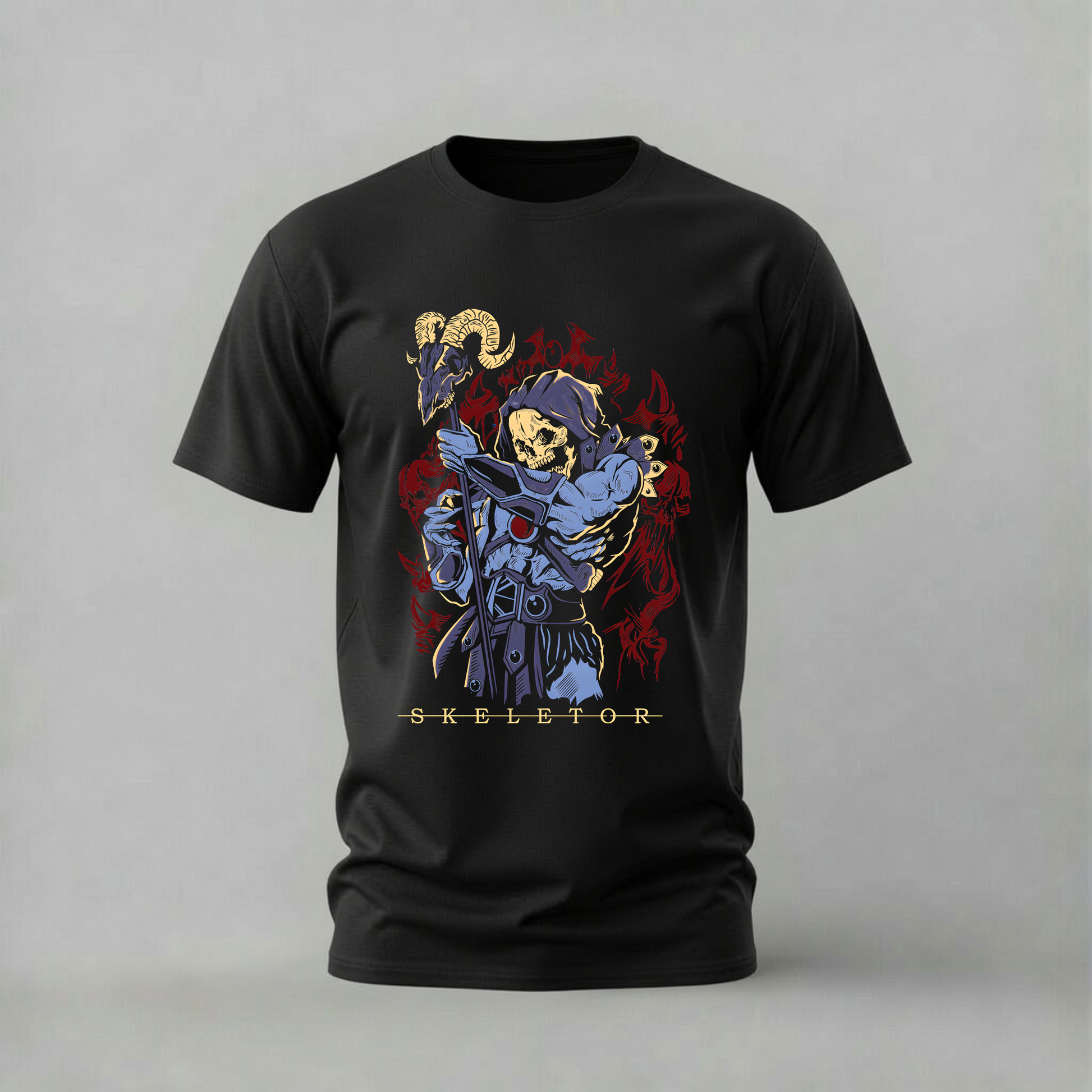 skeletor tshirt; masters of the universe shirt; skeletor graphic tee; he-man skeletor tshirt; 80s cartoon shirt; unisex cartoon tee; men cotton tshirt; half sleeve printed tshirt; streetwear; casual wear; skeletor merch; cartoon graphic shirt
