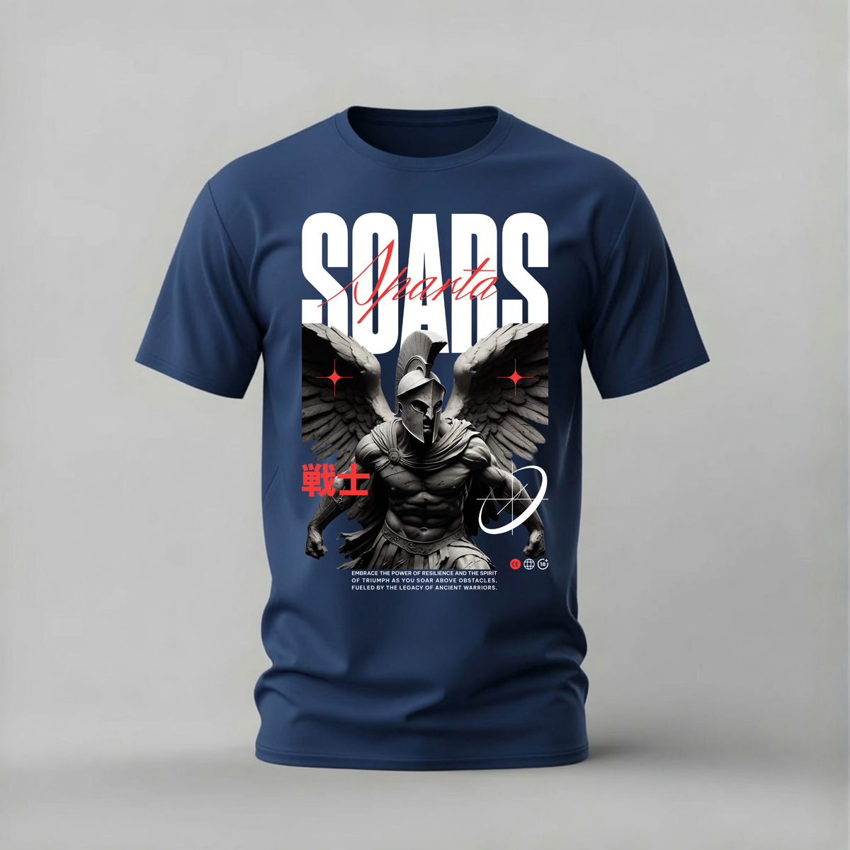 sparta tshirt; winged warrior shirt; soars sparta graphic tee; motivational warrior tshirt; unisex streetwear tee; men cotton tshirt; half sleeve printed tshirt; fitness merch; casual wear