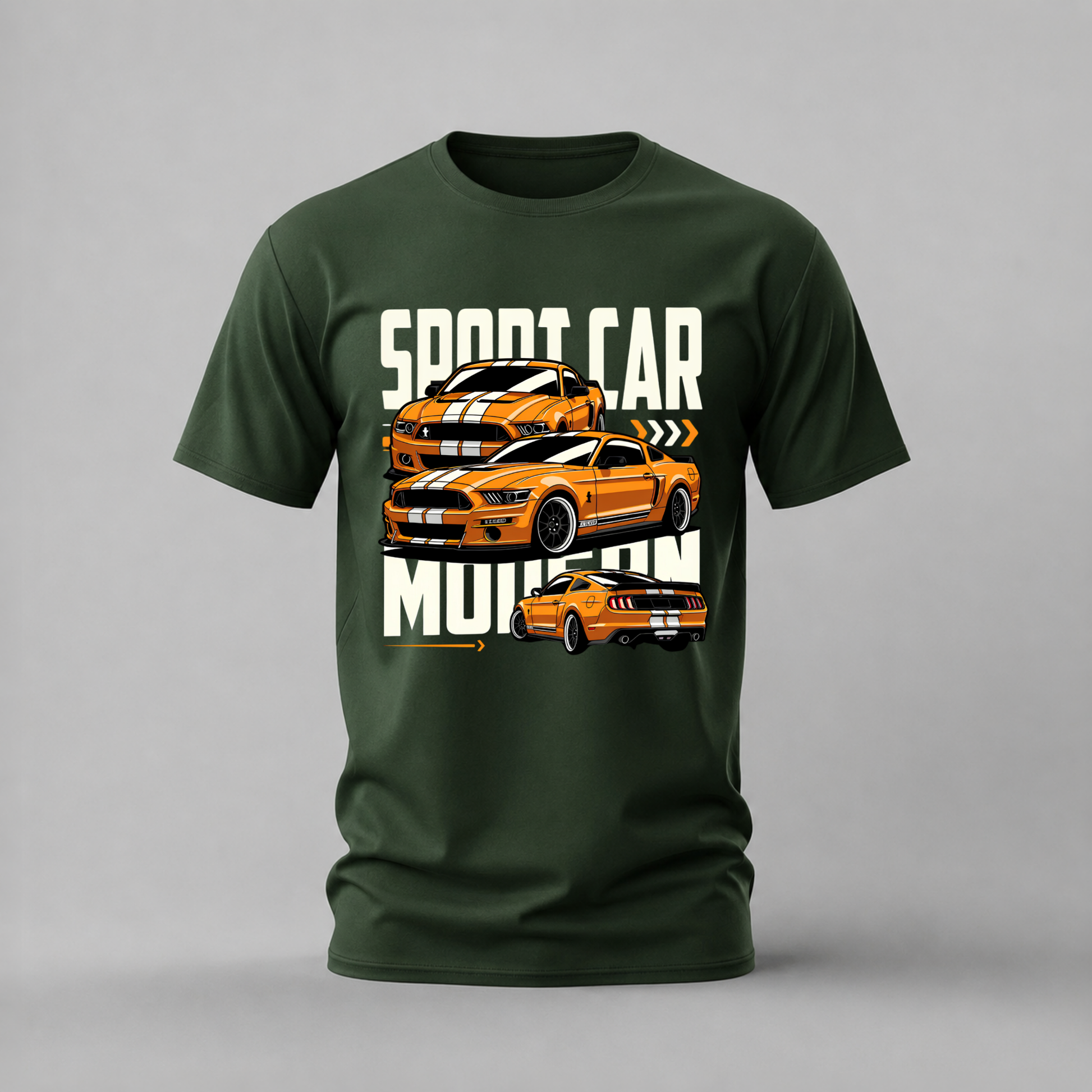 sport car tshirt; mustang graphic shirt; ford mustang tee; muscle car tshirt; orange mustang graphic; american muscle tee; unisex car tshirt; men cotton tshirt; half sleeve printed tshirt; streetwear; casual wear; mustang merch; car fan shirt
