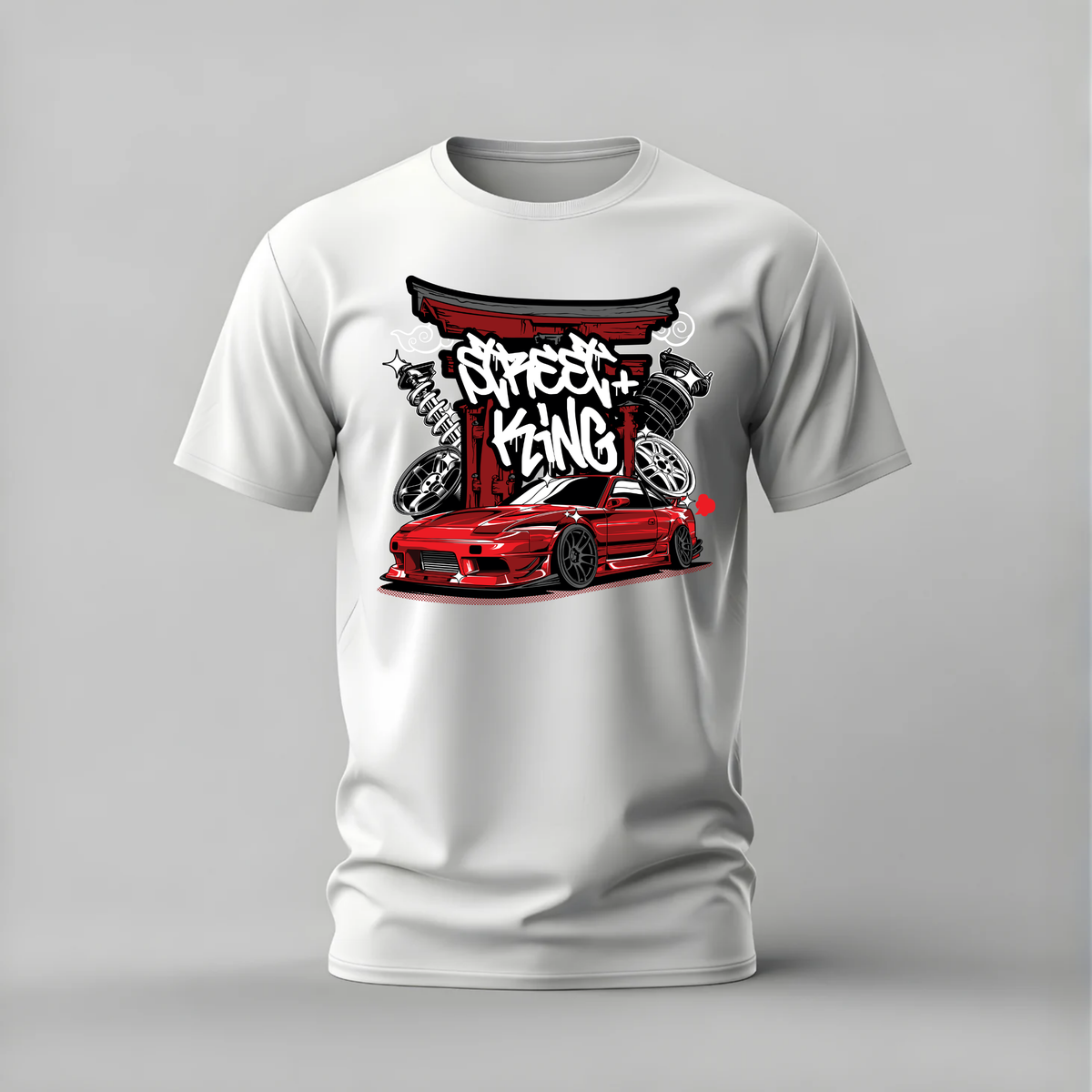 street king tshirt; red silvia shirt; jdm torii graphic tee; drift king tshirt; unisex car tee; men cotton tshirt; half sleeve printed tshirt; car merch; casual wear