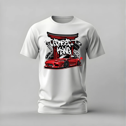street king tshirt; red silvia shirt; jdm torii graphic tee; drift king tshirt; unisex car tee; men cotton tshirt; half sleeve printed tshirt; car merch; casual wear