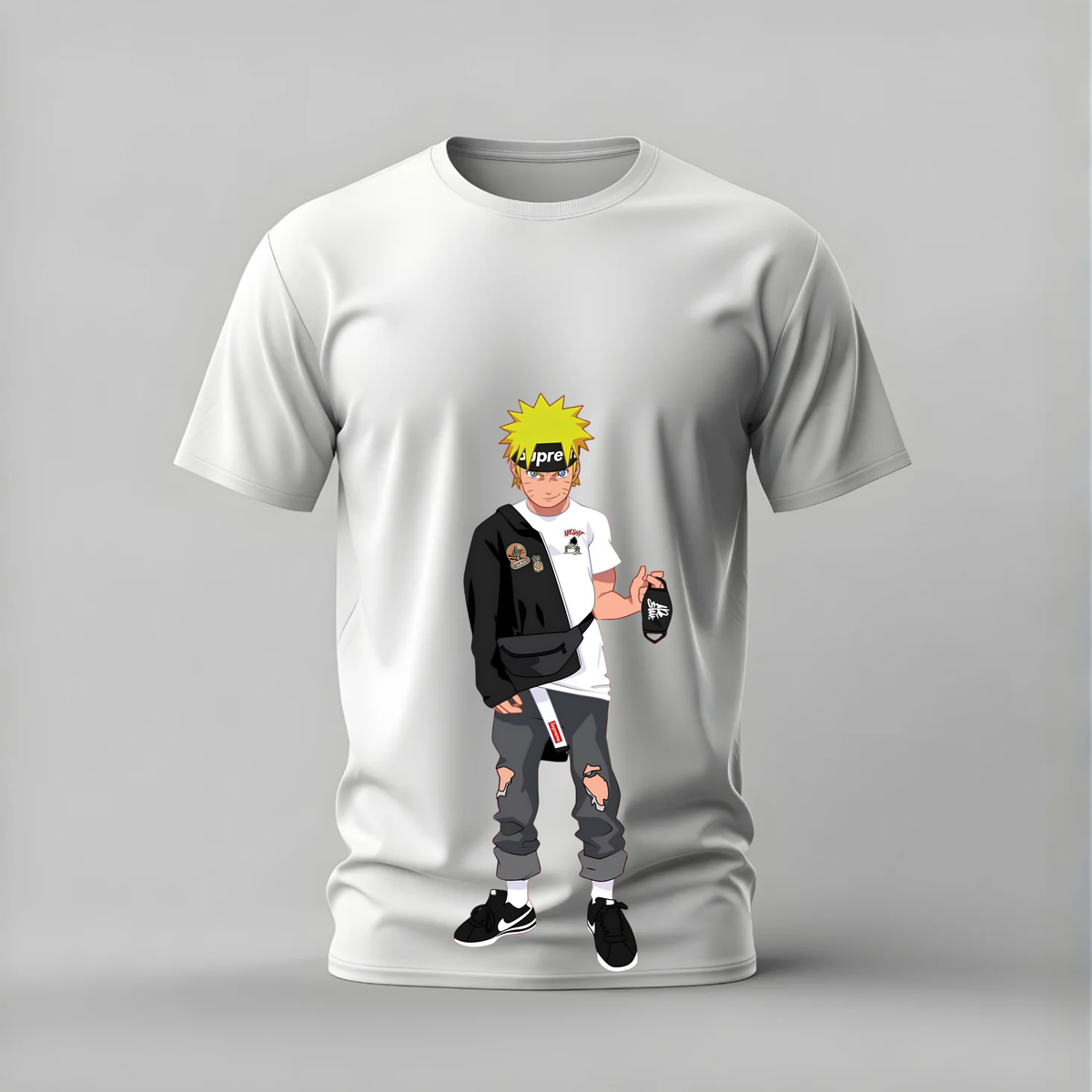 streetwear naruto tshirt; supreme naruto shirt; hype naruto graphic tee; street style naruto; unisex streetwear naruto tee; men cotton tshirt; half sleeve printed tshirt; anime merch; casual wear