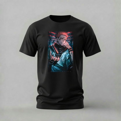 sukuna fingers tshirt; jujutsu kaisen shirt; cursed fingers graphic tee; anime sukuna tshirt; unisex jujutsu tee; men cotton tshirt; half sleeve printed tshirt; anime merch; casual wear