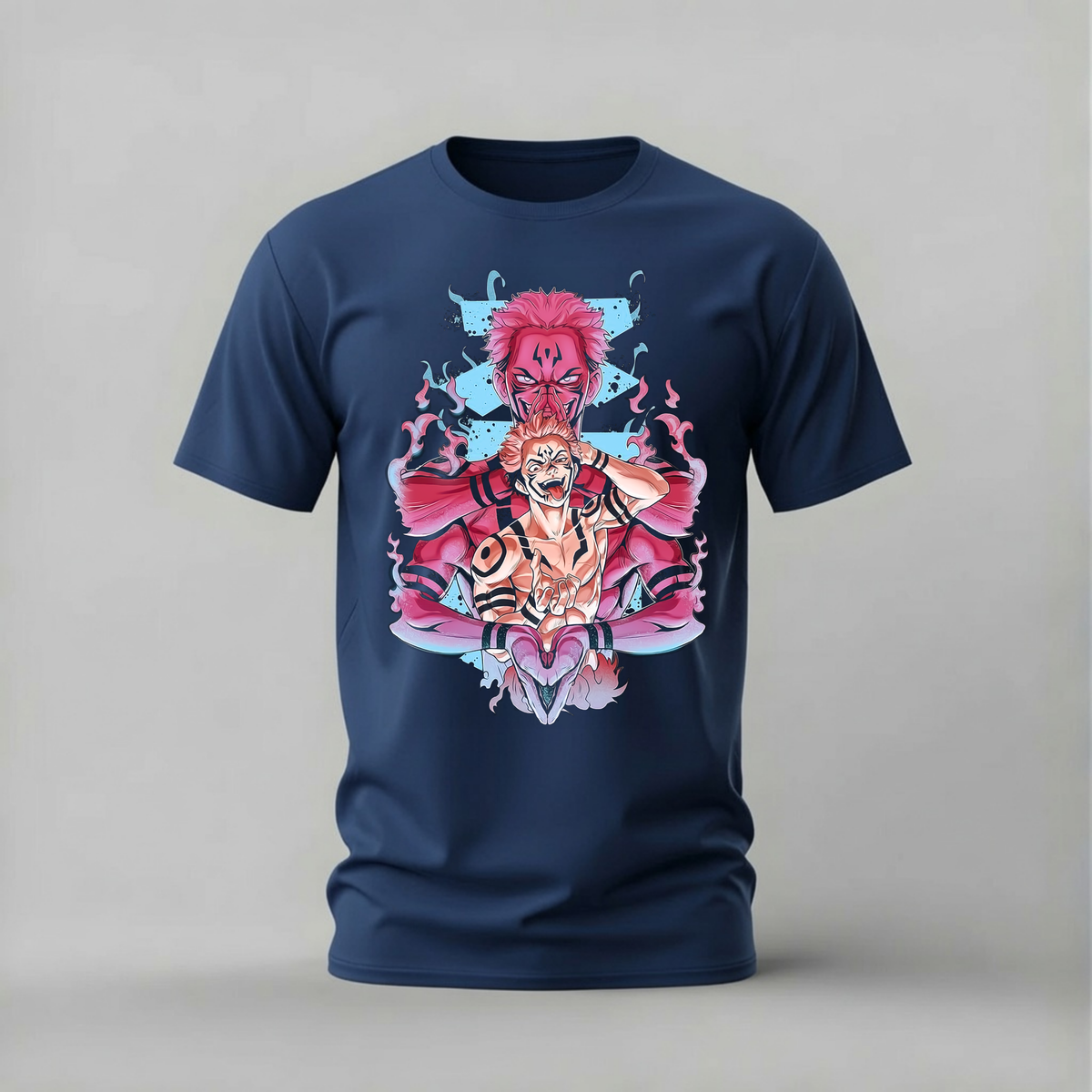 sukuna tshirt; jujutsu kaisen shirt; cursed king graphic tee; anime sukuna tshirt; unisex jujutsu tee; men cotton tshirt; half sleeve printed tshirt; anime merch; casual wear