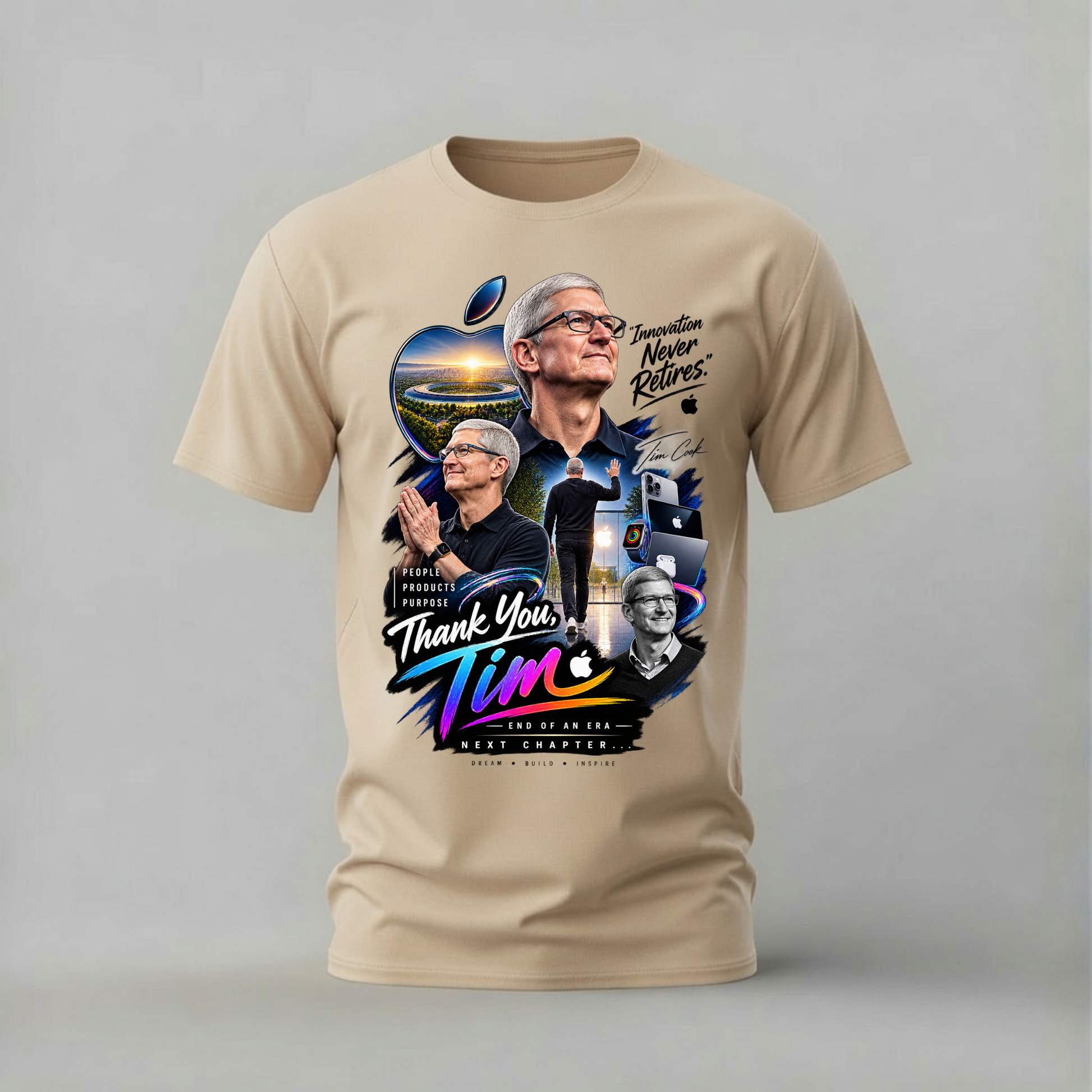 thank you tim tshirt; tim cook shirt; apple tribute graphic tee; end of an era tshirt; unisex graphic tee; men cotton tshirt; half sleeve printed tshirt; street merch; casual wear