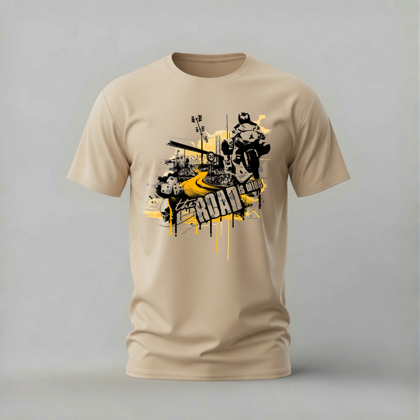 the road is mine tshirt; motorcycle shirt; road is mine graphic tee; biker design tshirt; motorcycle rider shirt; unisex biker tee; men cotton tshirt; half sleeve printed tshirt; streetwear; casual wear; motorcycle merch; road graphic shirt
