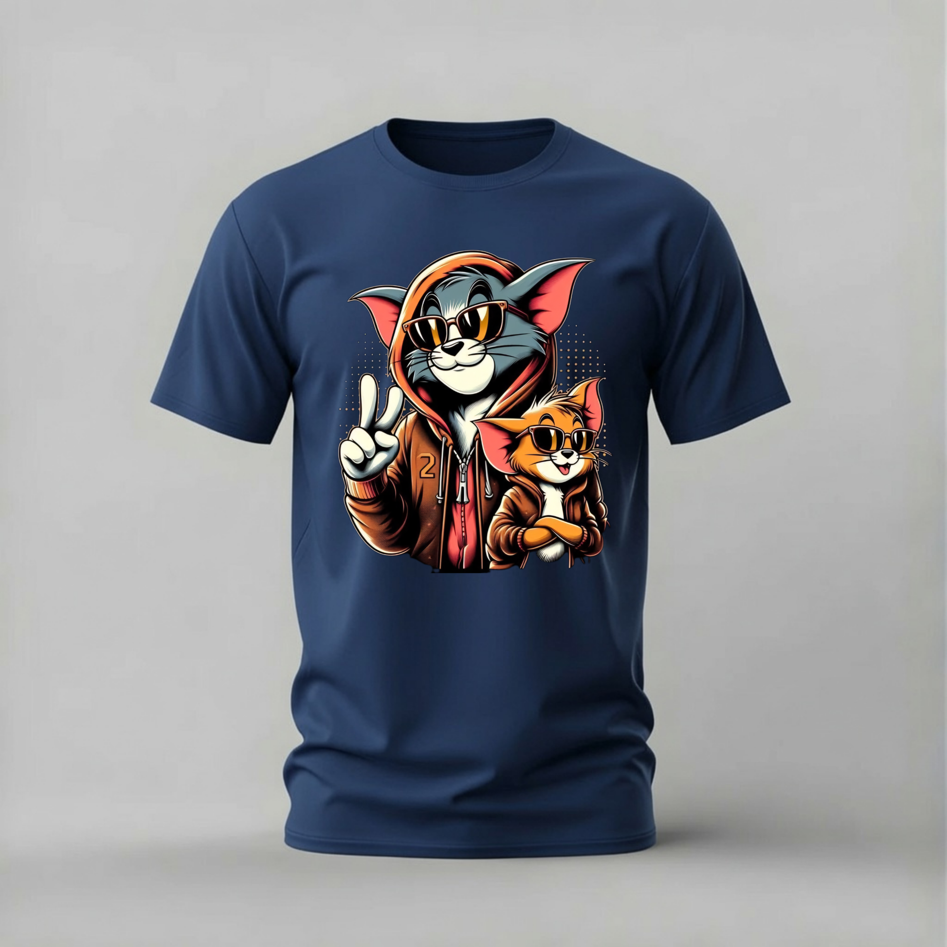 tom and jerry tshirt; streetwear tom jerry shirt; tom jerry graphic tee; cool cartoon tshirt; modern tom jerry shirt; unisex cartoon tee; men cotton tshirt; half sleeve printed tshirt; streetwear; casual wear; tom jerry merch; cartoon graphic shirt

