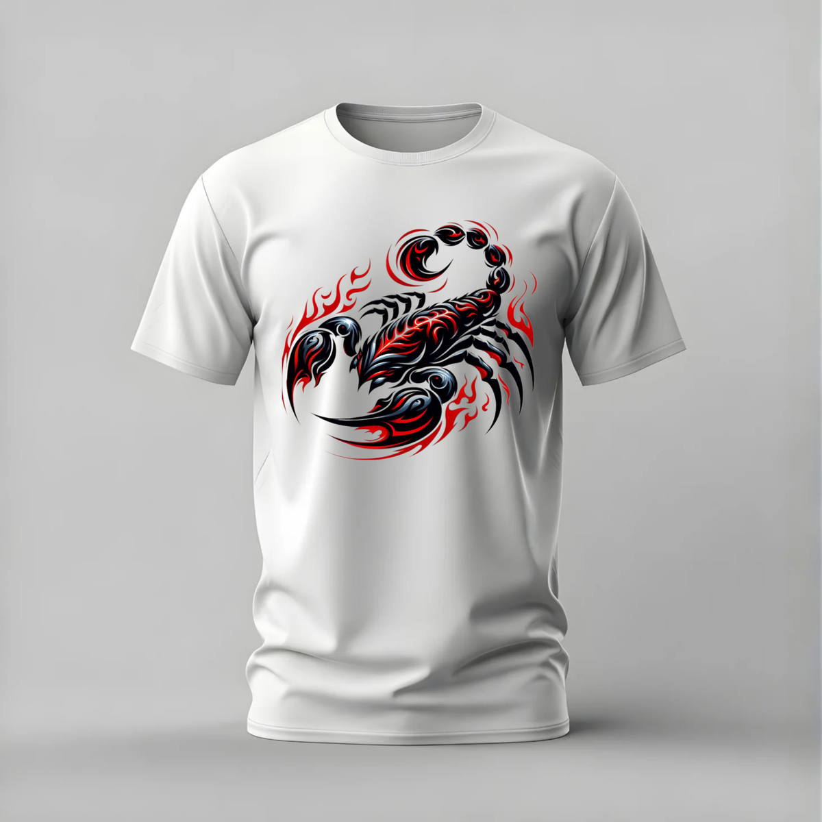 tribal scorpion tshirt; black red scorpion shirt; flame scorpion graphic tee; animal tribal tshirt; unisex graphic tee; men cotton tshirt; half sleeve printed tshirt; street merch; casual wear