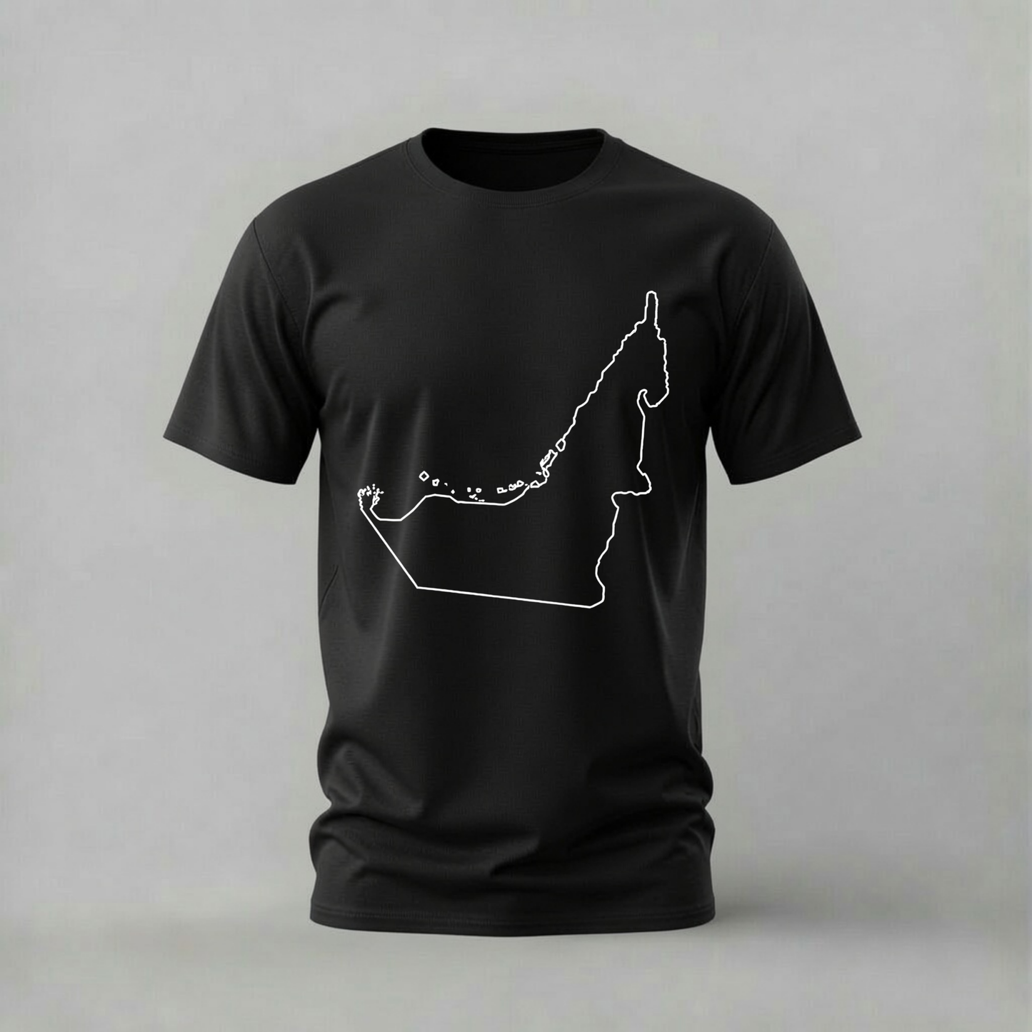 uae map tshirt; united arab emirates outline shirt; uae map graphic tee; emirates pride tshirt; uae map tee; unisex uae tshirt; men cotton tshirt; half sleeve printed tshirt; streetwear; casual wear; uae merch; map graphic shirt
