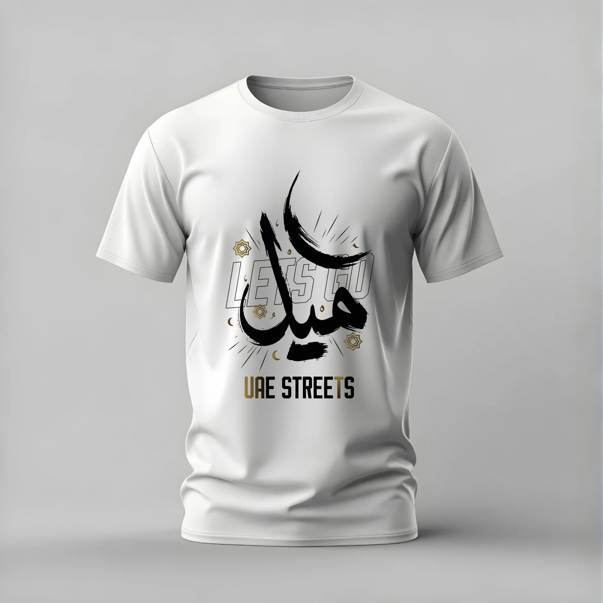 uae tshirt; arabic calligraphy shirt; uae graphic tee; emirates calligraphy tshirt; arabic uae shirt; unisex uae tee; men cotton tshirt; half sleeve printed tshirt; streetwear; casual wear; uae merch; calligraphy graphic shirt
