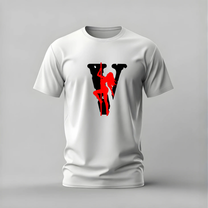 vw pole tshirt; red silhouette shirt; vw graphic tee; pole dancer silhouette tshirt; bold vw shirt; unisex streetwear tee; men cotton tshirt; half sleeve printed tshirt; streetwear; casual wear; vw merch; silhouette graphic shirt

