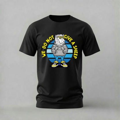 we do not give a sheep tshirt; cool sheep shirt; funny sheep graphic tee; streetwear sheep tshirt; give a sheep shirt; unisex funny tee; men cotton tshirt; half sleeve printed tshirt; streetwear; casual wear; sheep merch; funny animal graphic shirt
