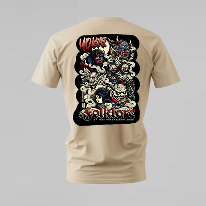 yokai folklore tshirt; japanese demons shirt; yokai graphic tee; japanese mythology tshirt; folklore demons shirt; unisex yokai tee; men cotton tshirt; half sleeve printed tshirt; streetwear; casual wear; yokai merch; japanese graphic shirt
